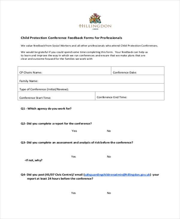 case conference feedback form