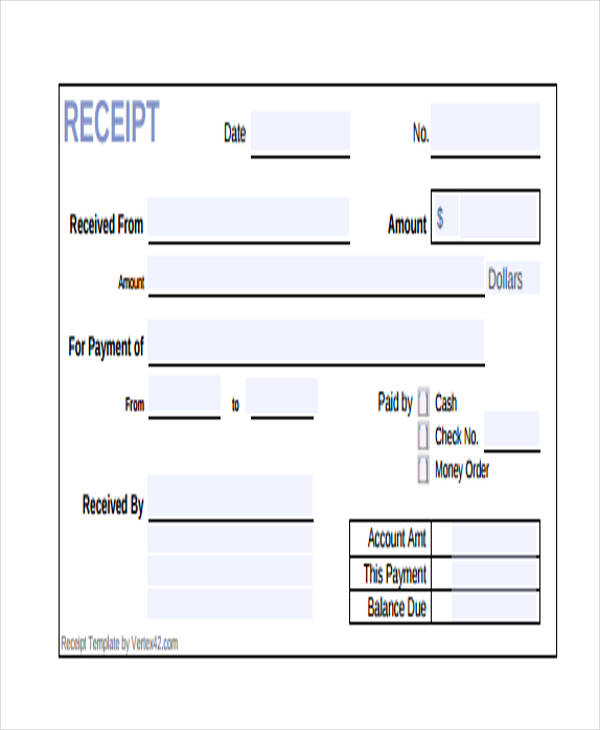 free 40 printable receipt forms in pdf ms word excel