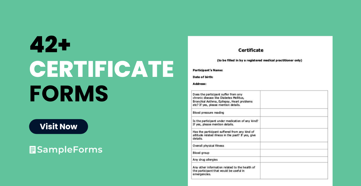 certificate form