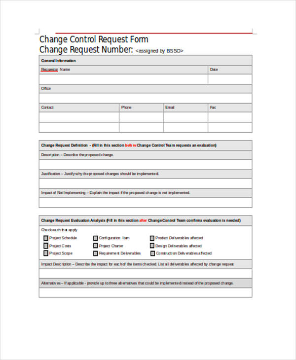 change control request form