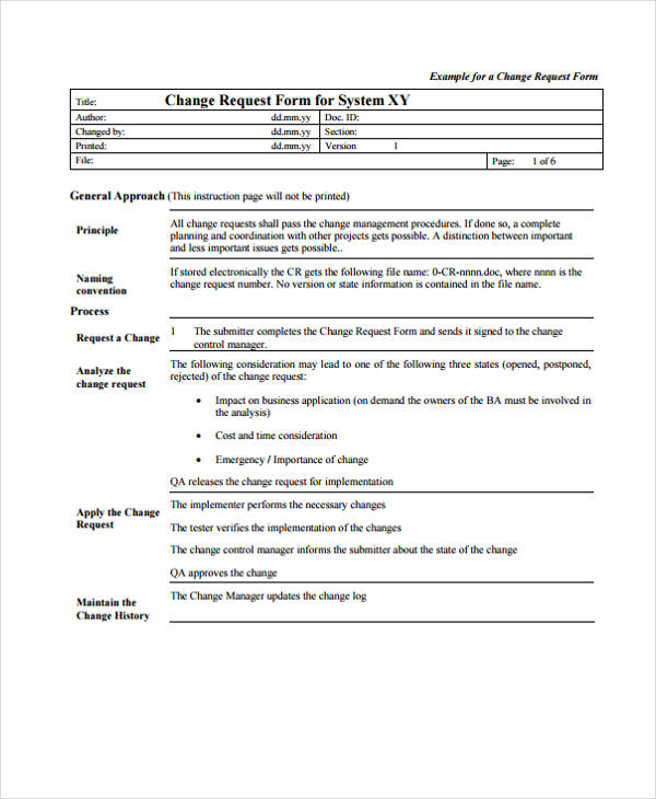 change control request form1