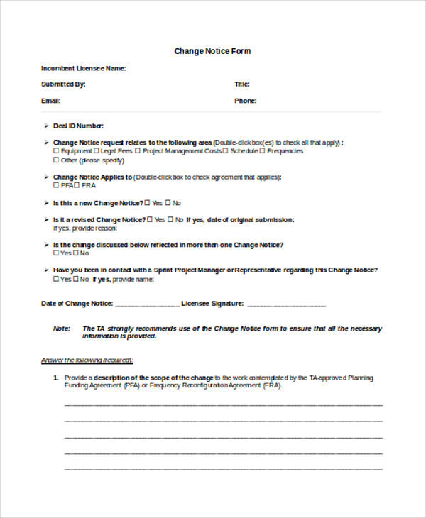 FREE 33+ Sample Notice Forms in PDF MS Word Excel