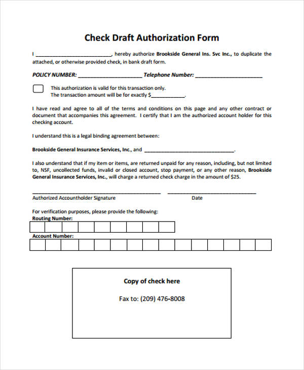check draft authorization form in pdf