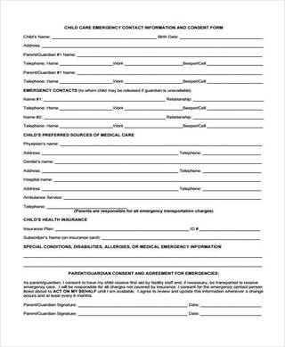 32+ Emergency Contact Form Example