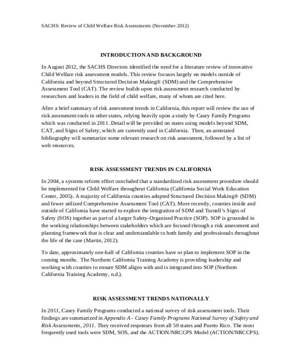 child welfare risk assessment form