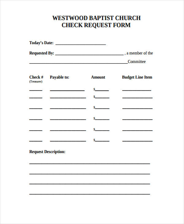 church check request form