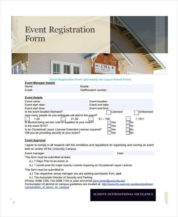 church event registration form