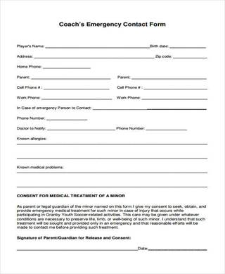 32+ Emergency Contact Form Example