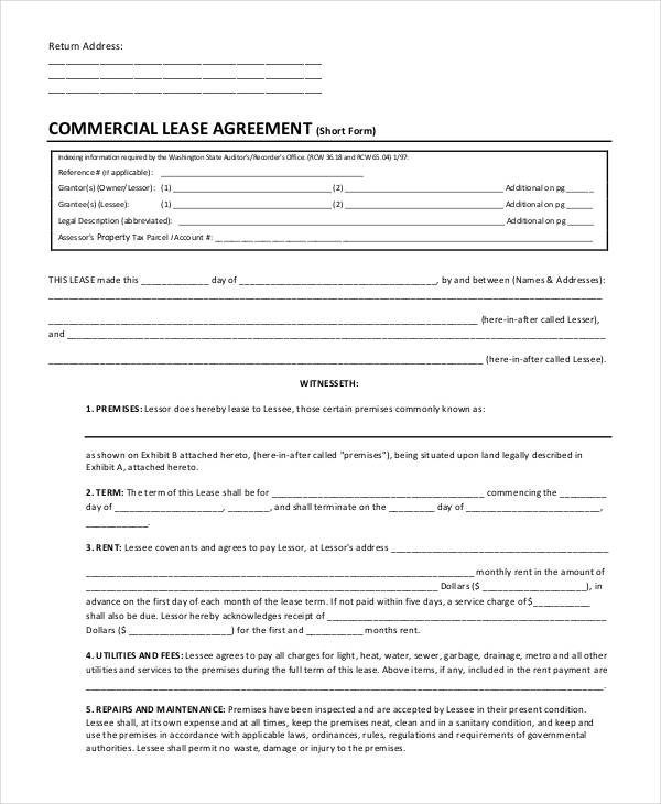 commercial lease agreement form3