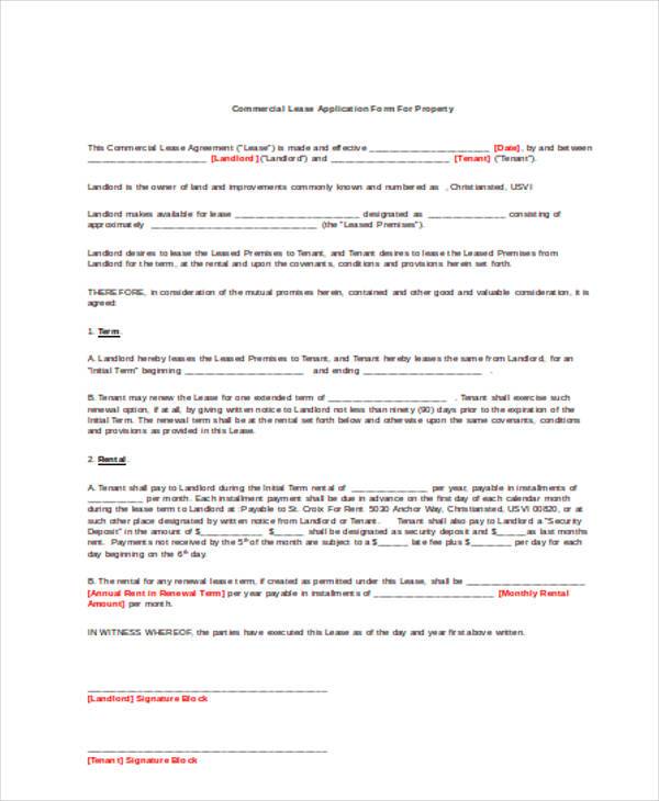 commercial lease application form for property1