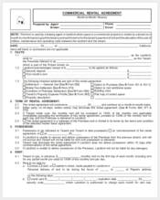 commercial rental agreement form