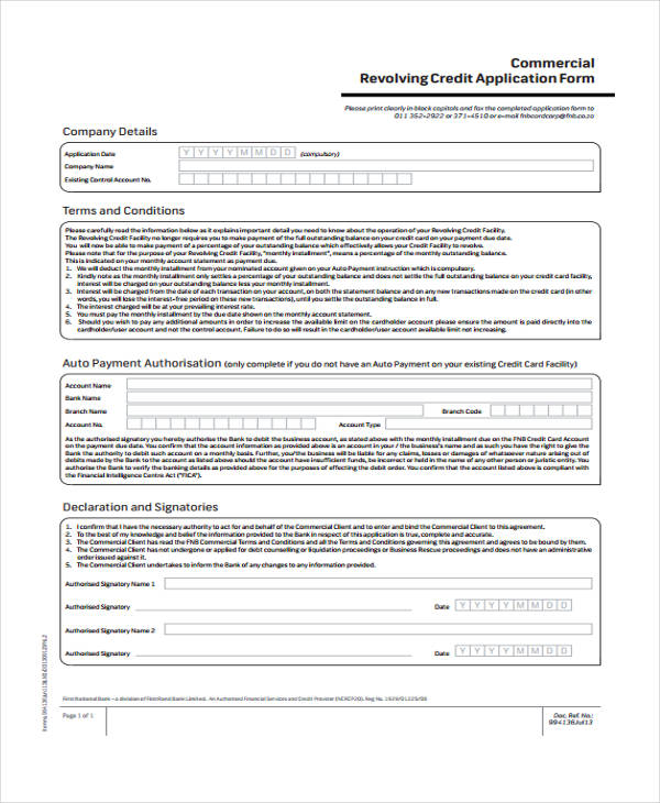 commercial revolving credit application form2