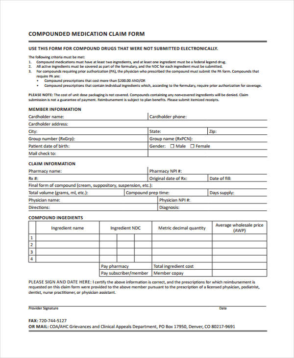 FREE 36+ Claim Form Examples in PDF | Excel | MS Word