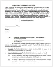 confidentiality agreement short form