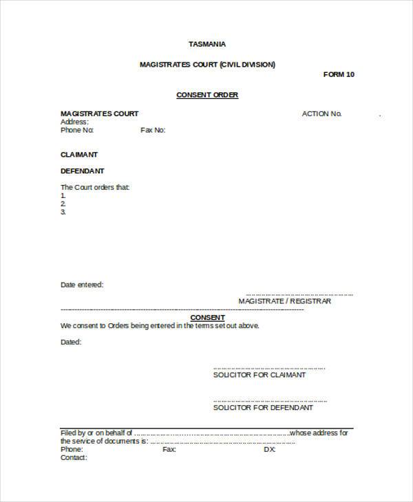 consent order court form