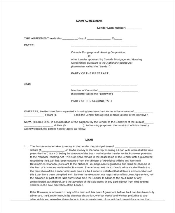 contract extension pdf Agreement FREE 37 Free  PDF  Loan Forms