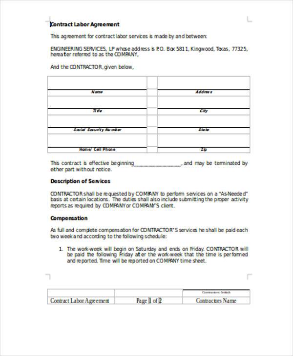 Labor Peace Agreement Template