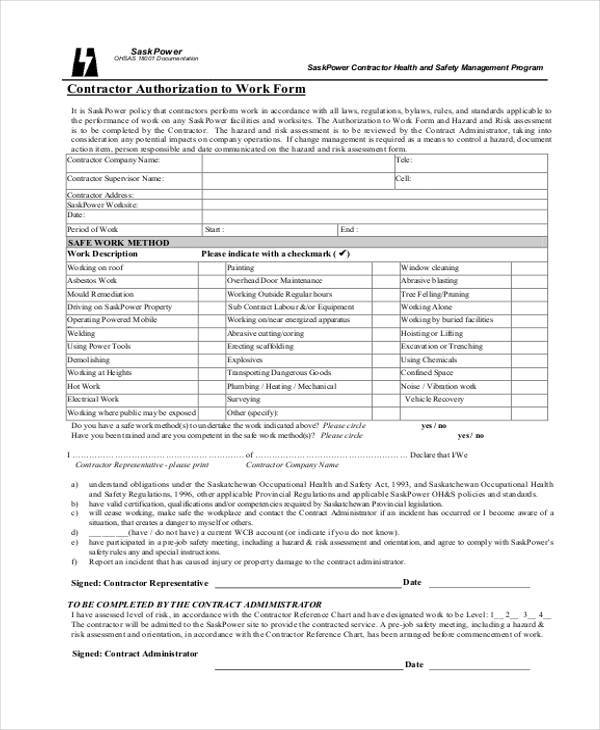 contractor work authorization form1