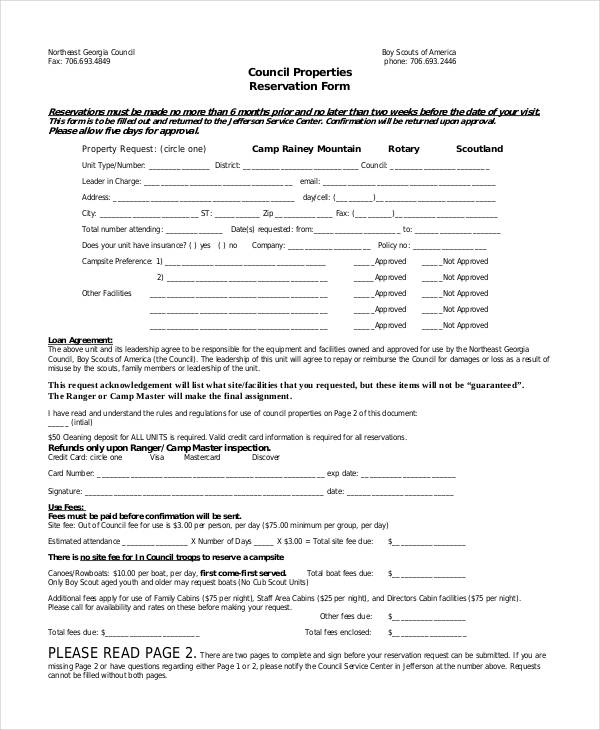 council property reservation form1