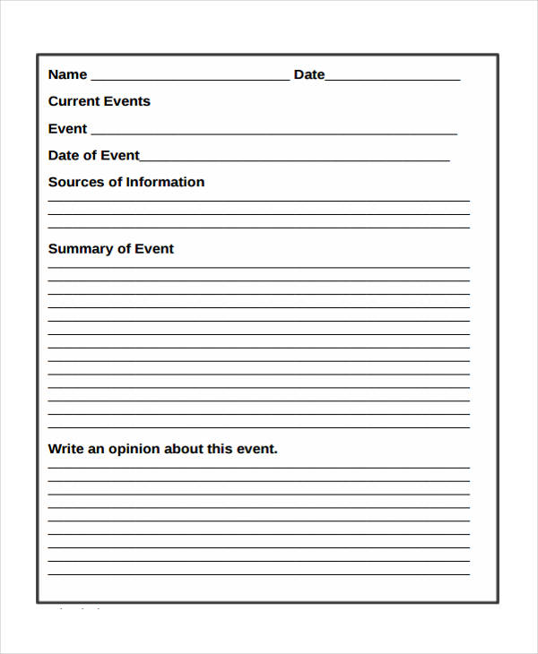 current event form in pdf