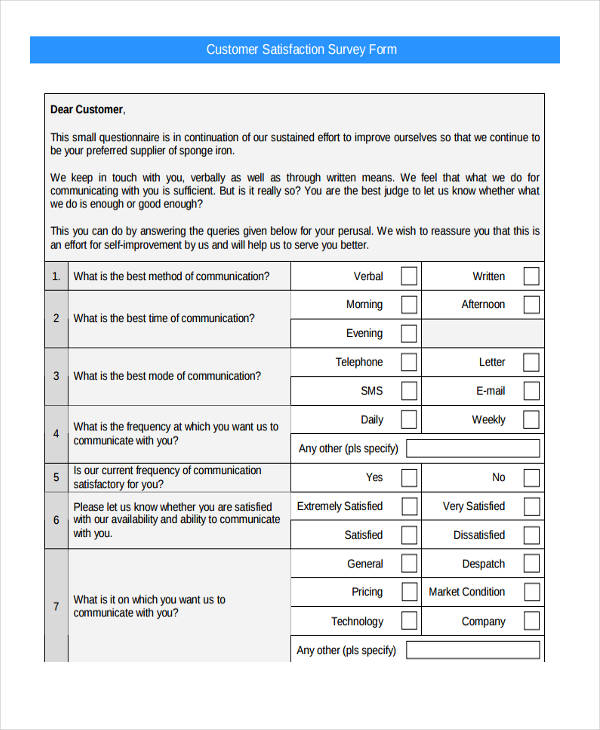 customer satisfaction survey form sample1