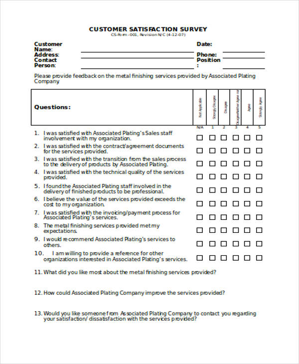FREE 39 Survey Forms in MS Word