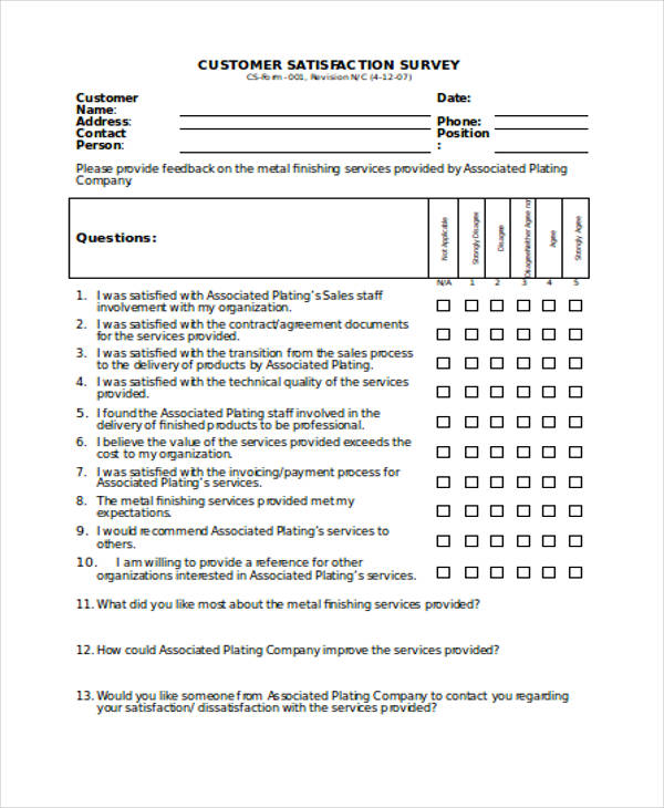 FREE 39+ Survey Forms in MS Word