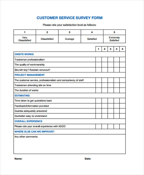 FREE 31+ Survey Forms in PDF | Excel | MS word