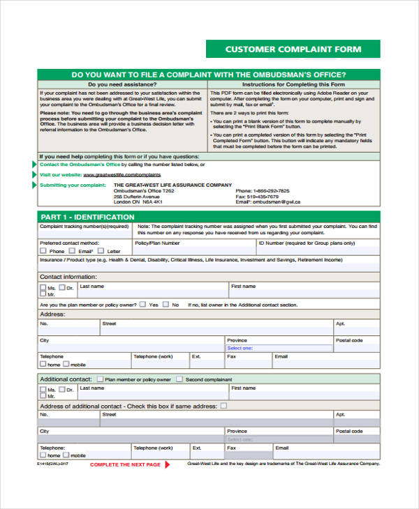 customer service tracking form