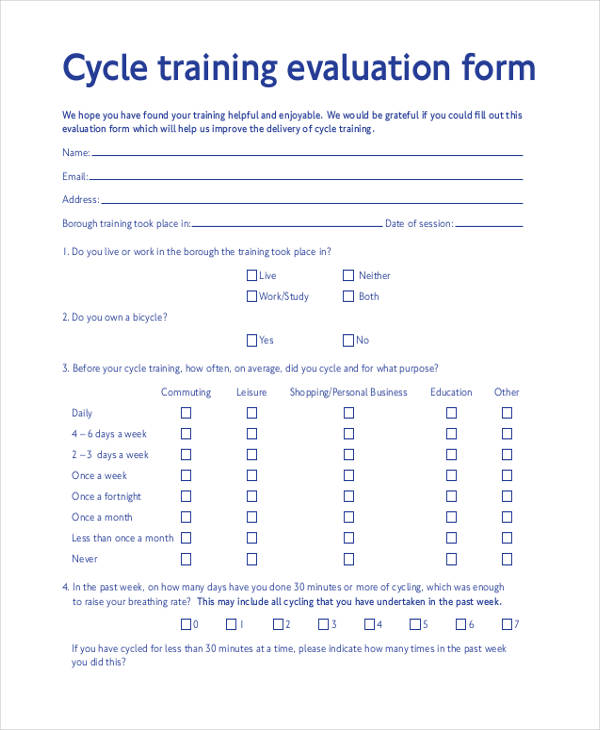 FREE 28+ Training Evaluation Forms in PDF | MS Word