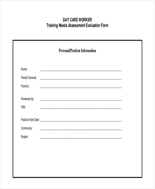 day care worker employee evaluation form