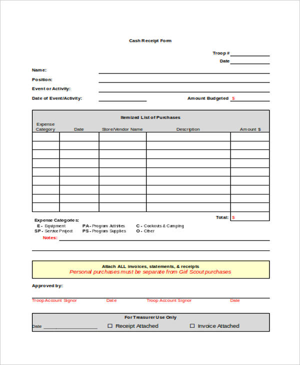 FREE 40 Printable Receipt Forms In PDF MS Word Excel