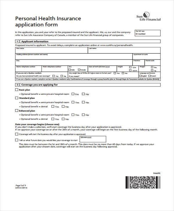 department of health medical application form
