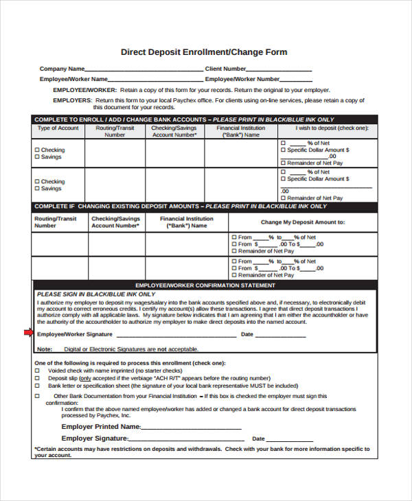 deposit payroll change form1