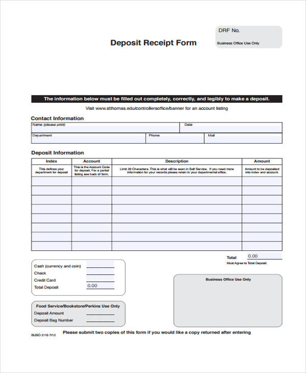 FREE 40+ Printable Receipt Forms in PDF | MS Word | Excel