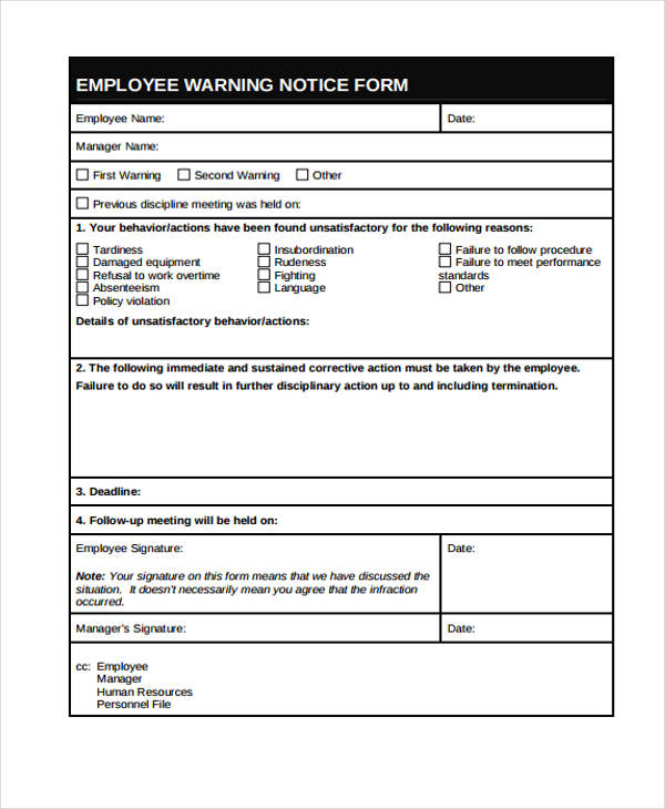 FREE 33+ Sample Notice Forms in PDF | MS Word | Excel