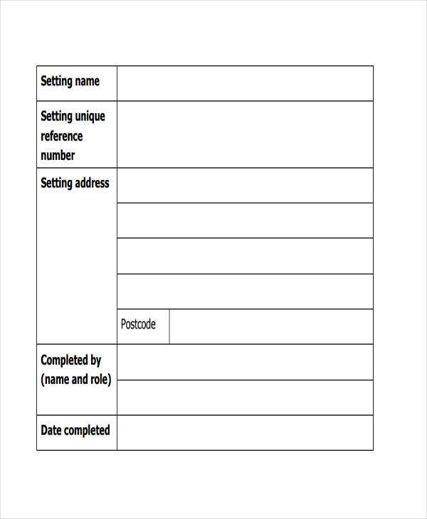 early years self evaluation form1
