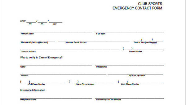 emergency contact forms in pdf