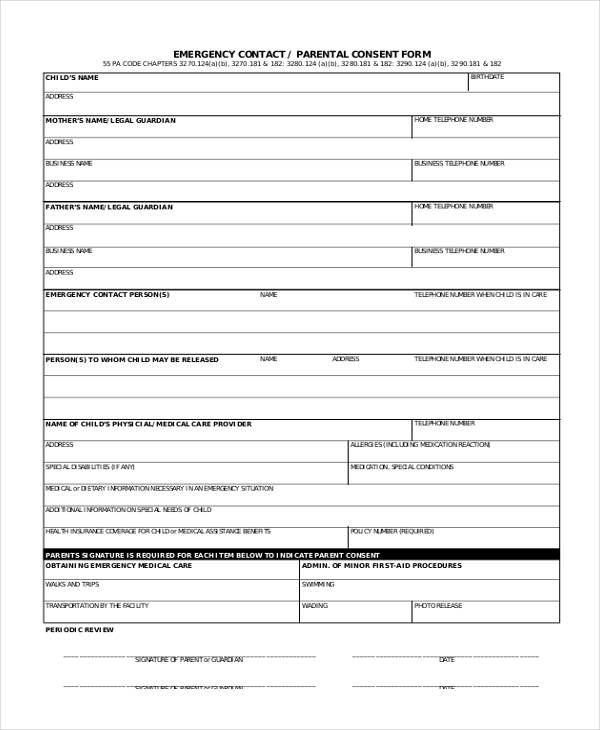emergency contact parental consent form2