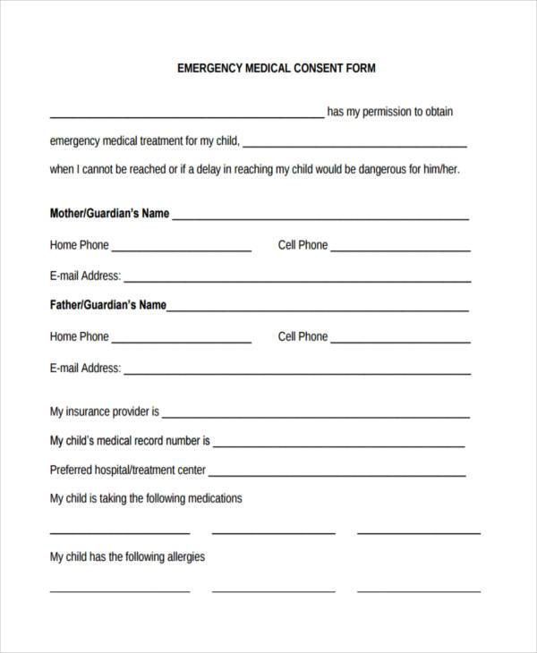 emergency medical consent form for child2