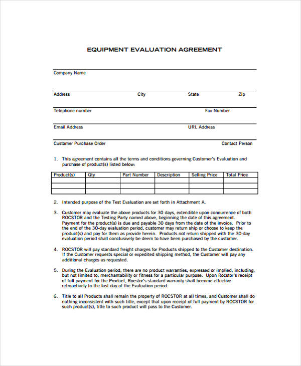 employee equipment loan agreement