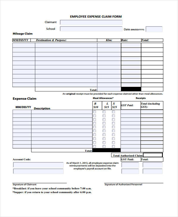 employee expense claim form7