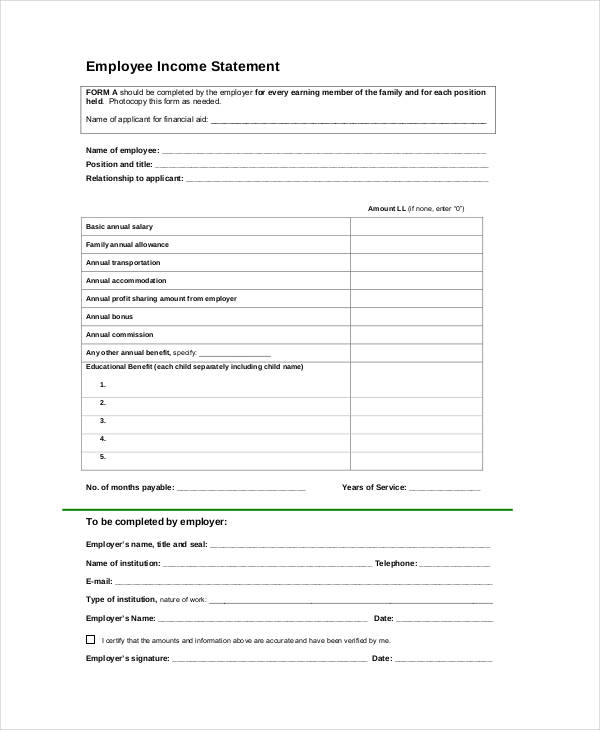 FREE 35+ Printable Statement Forms in PDF | Excel | MS Word