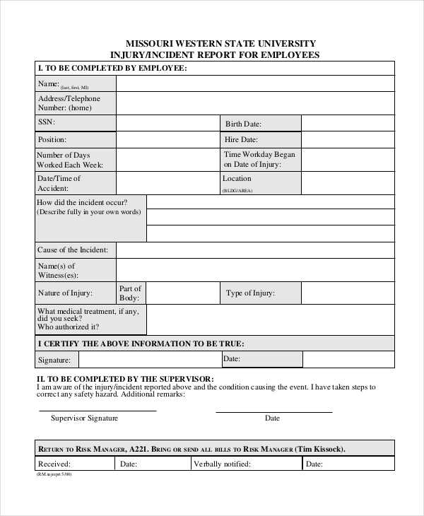 employee injury incident report form1