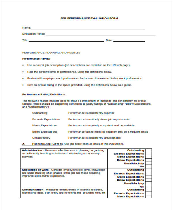 employee job performance evaluation form1