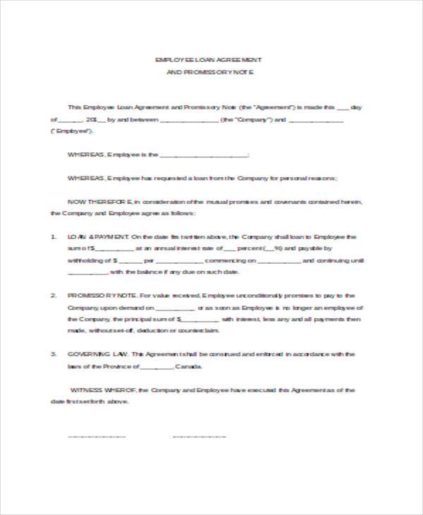 employee loan agreement doc