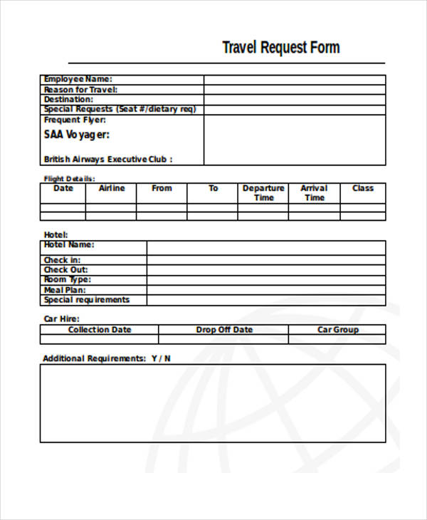 employee local travel request form