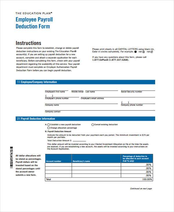 employee payroll deduction form1