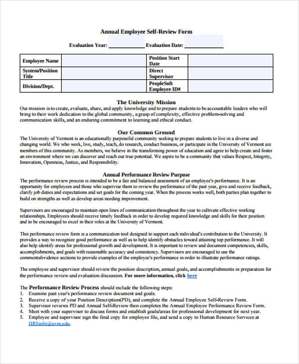 employee self evaluation review form1