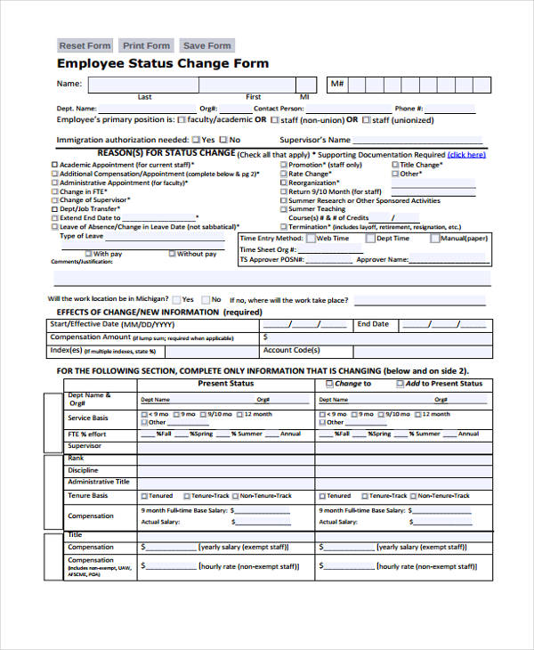 FREE 32+ Change Forms in PDF MS Word Excel